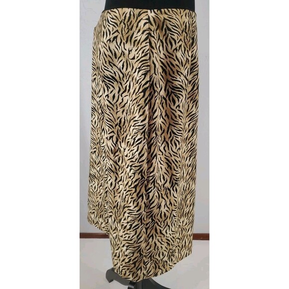 Wrap Skirt Knee Length Animal Print Cheetah Leopard Tiger | Worthington Size 14 - Picture 4 of 6